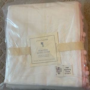 NEW Pottery Barn Kids Pink Pom Pom Duvet Cover Full/Queen